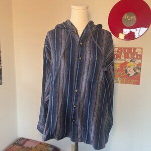 Vintage Shah Safari Cotton Button Up Casual Hoodie